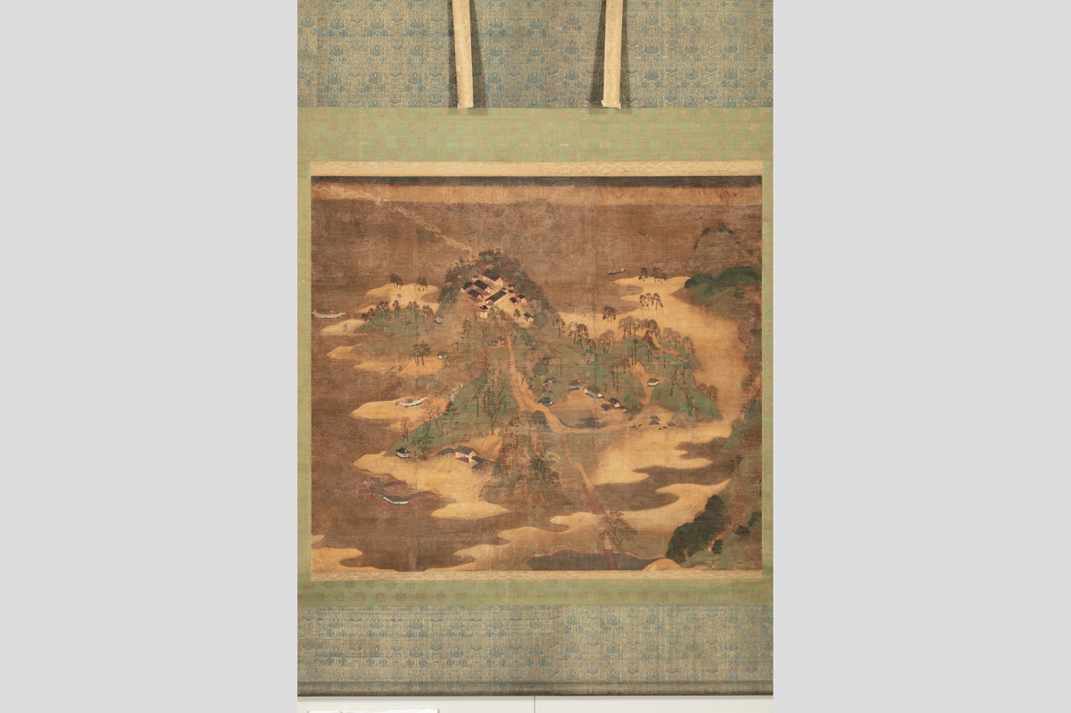 Origins of Kotohikigu Shrine (color on silk)